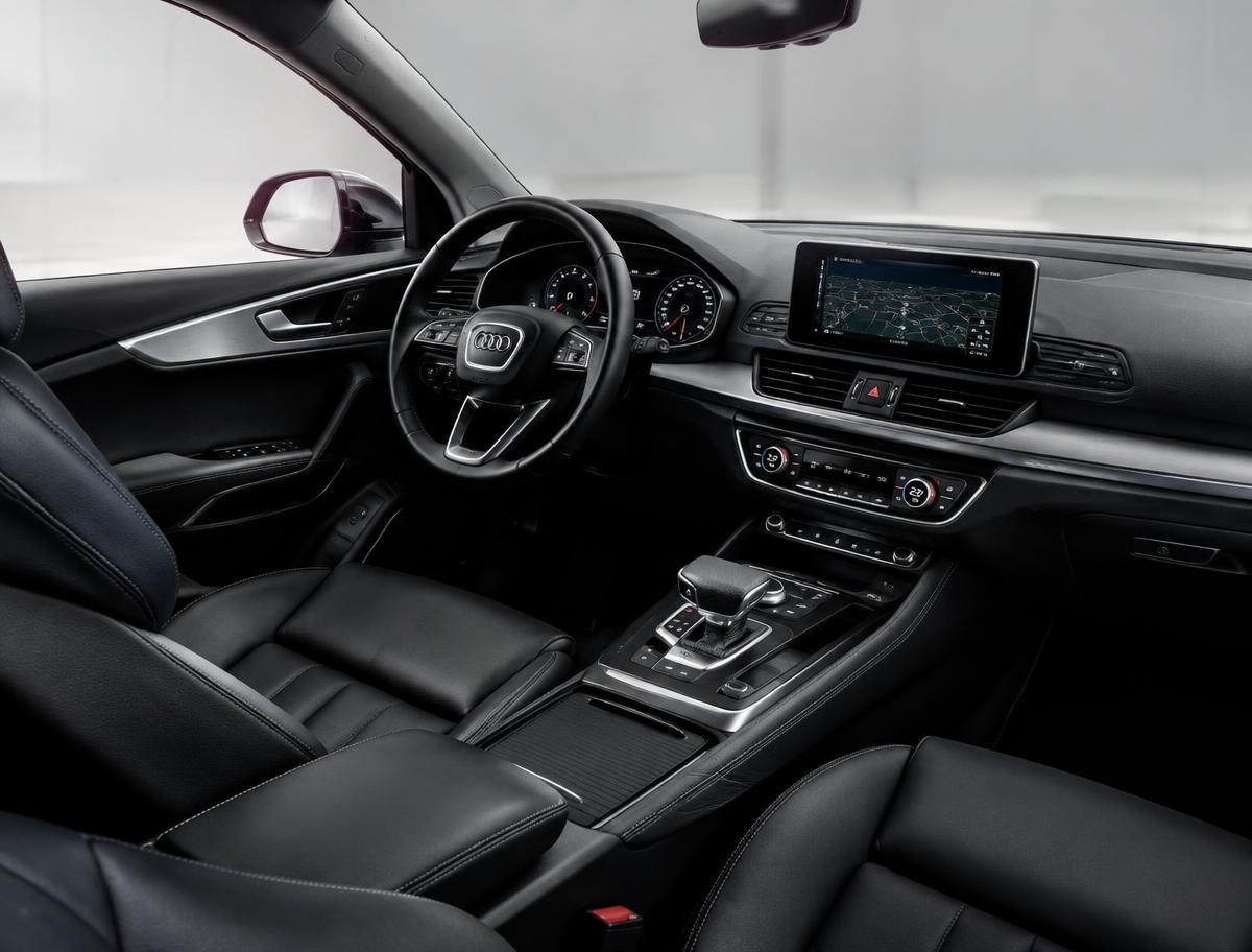 Clean leather car interior